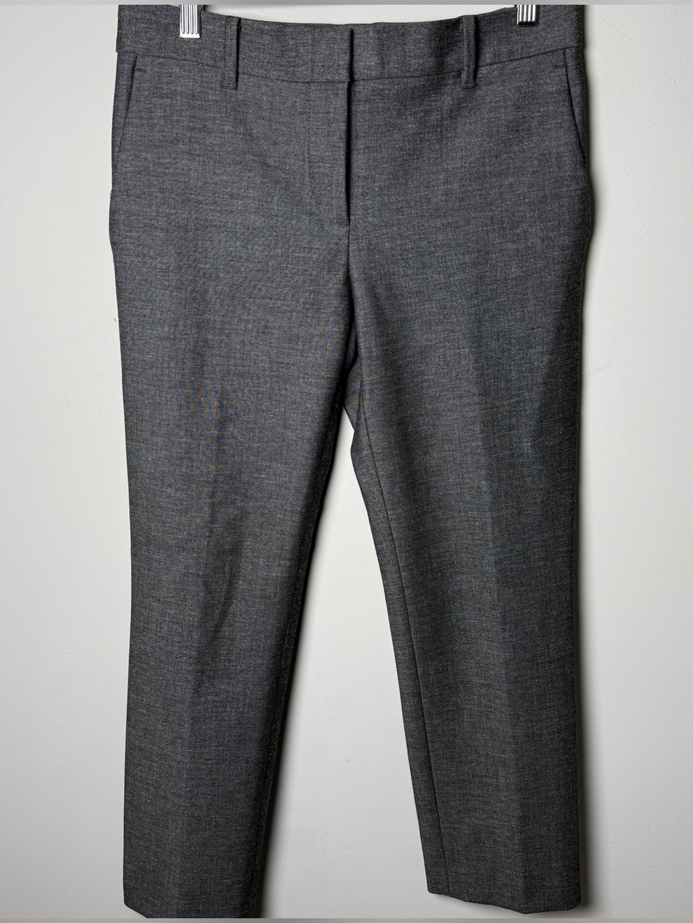 Ann Taylor Petite Cropped Trouser 2P Gray Heathered Straight Leg Work Pant